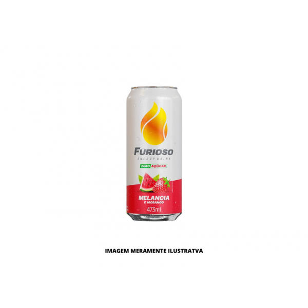 ENERGETICO - FURIOSO - 473ML ZERO MELANCIA COM MORANGO LATAO
